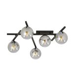Emibig Lampa sufitowa Smart Stal Czarny | Nadaje Się Do 5x E14 - Max 10W