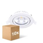 Opakowanie 10x Noxion LED uchylny Slim Spot Valkoinen 6W 550lm - 930 Ciepła Biel | Aukko 75mm - IP54 - Najlepsze renderowanie kolorów 