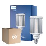 Opakowanie 6x Philips TrueForce LED E27 HPL Przezroczysty 42W 5700lm 360D - 830 Ciepła Biel | Zamienne 125W