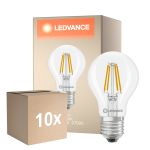 Opakowanie 10x Ledvance Classic LED E27 Gruszka Włókno Przezroczysty 3.4W 470lm - 827 Bardzo Ciepła Biel | Zamienne 40W
