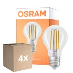 Opakowanie 4x Osram Parathom Classic LED E27 Gruszka Włókno Przezroczysty 6.5W 806lm - 822-827 Dim To Warm | Ściemnianie - Zamienne 60W