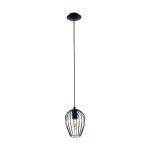 Eglo Lampa Wisząca Newtown Stal Czarny | IP20 - Nadaje Się Do 1x E27 