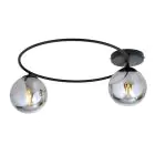 Emibig Lampa sufitowa Sopra Stal Czarny | Nadaje Się Do 2x E14 - Max 10W